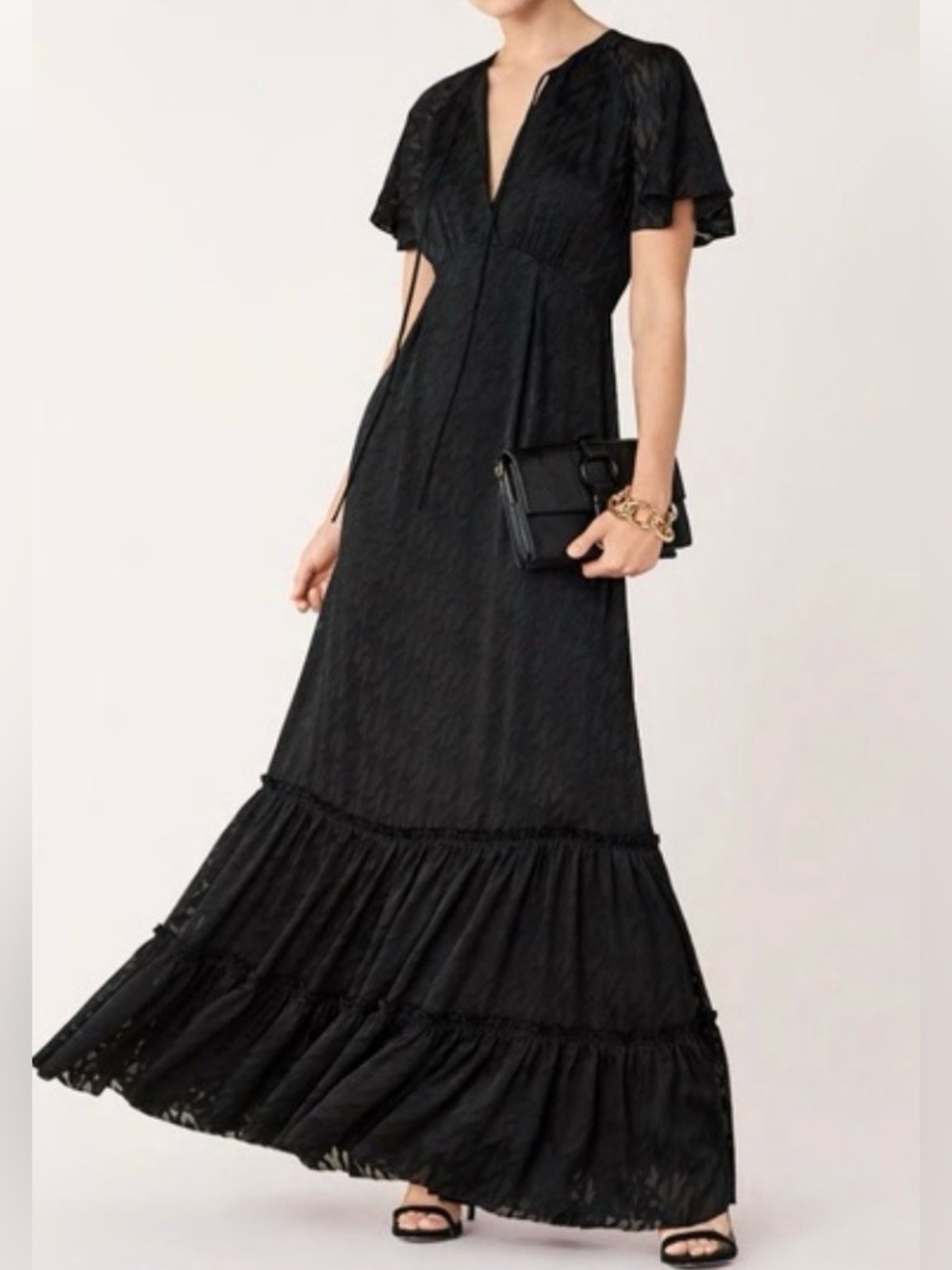 DVF Diane Von Furstenberg Burnout Maxi Dress